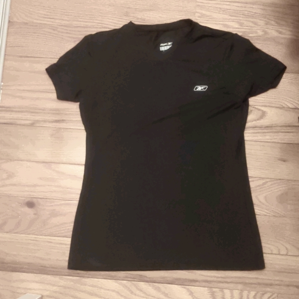 4/$25 Reebok s black v neck moisture wick shirt